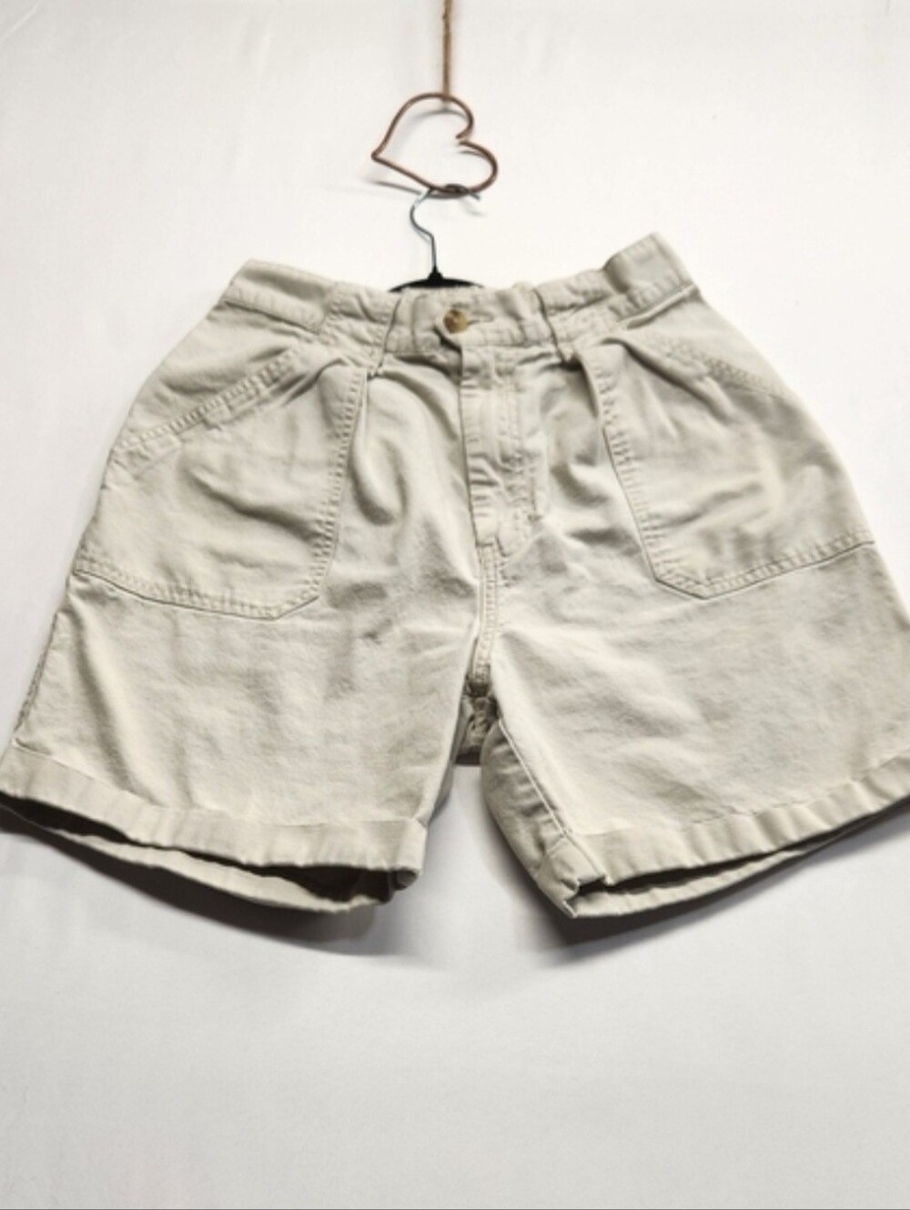 ⭐️Vintage 90s Eddie Bauer Pleated High Waisted Khaki Shorts Size 6 Utility